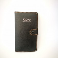 Тефтер среден с кожена подвързия и копче Diary 10 х 18 cm / 3748